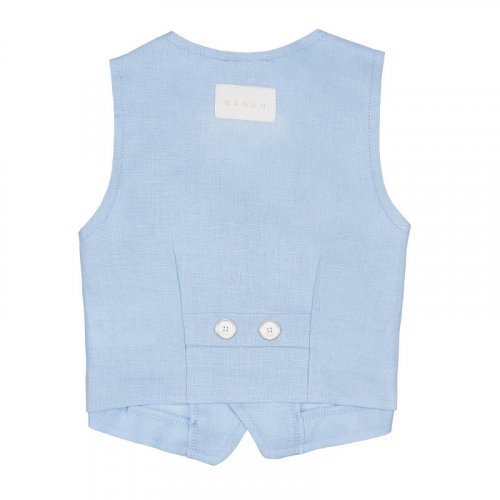 Nanán Gilet in lino azzurro Fino al 55% di sconto