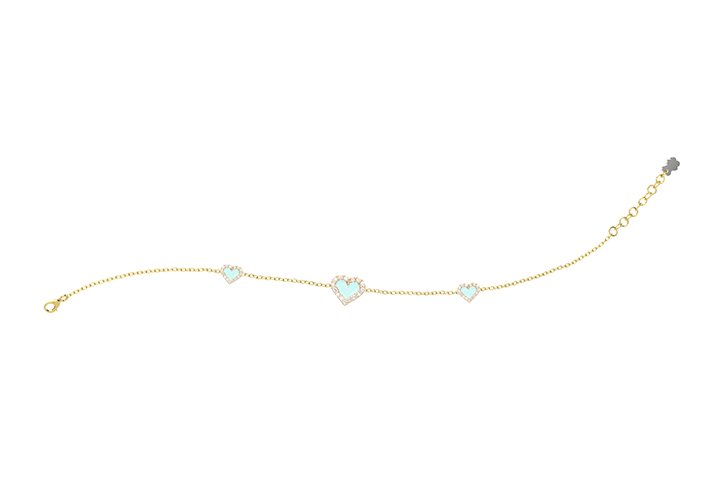 Nanán Bracciale Cuori Azzurri Argento Vendita Economica