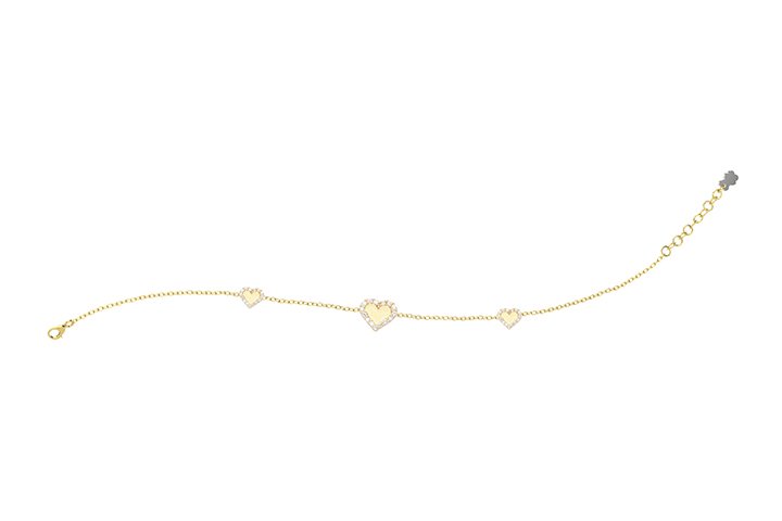 Nanán Bracciale Cuori Gialli Argento Saldi Di Fabbrica
