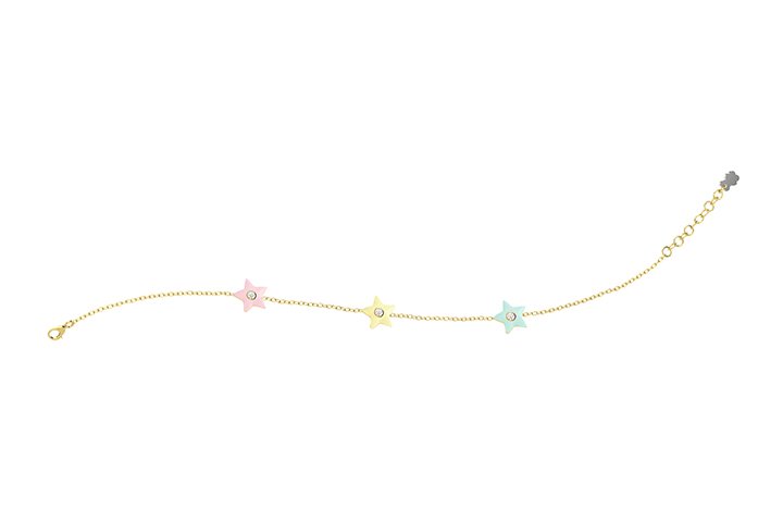 Nanán Bracciale Stelle Colorate Argento Nuova