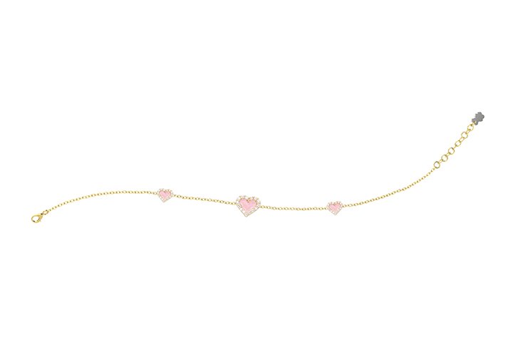 Nanán Bracciale Cuori Rosa Argento Negozio online di fabbrica