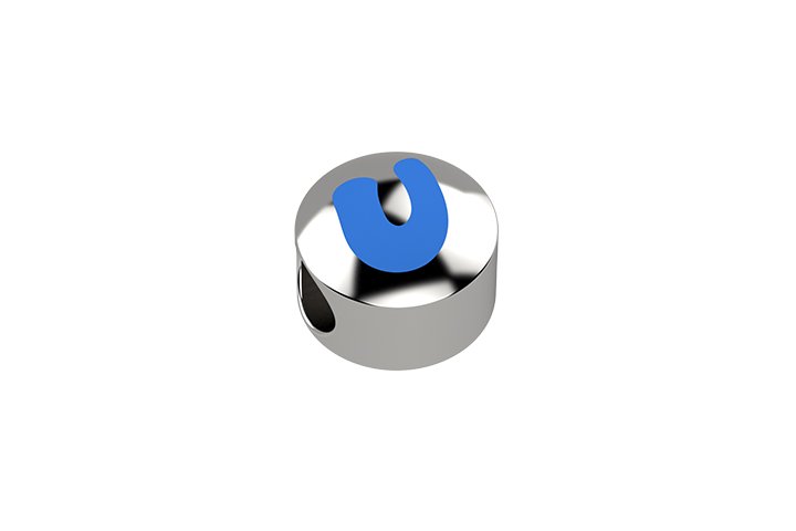 Nanán Cursore lettera azzurra U - Ag 925 Vendite stagionali