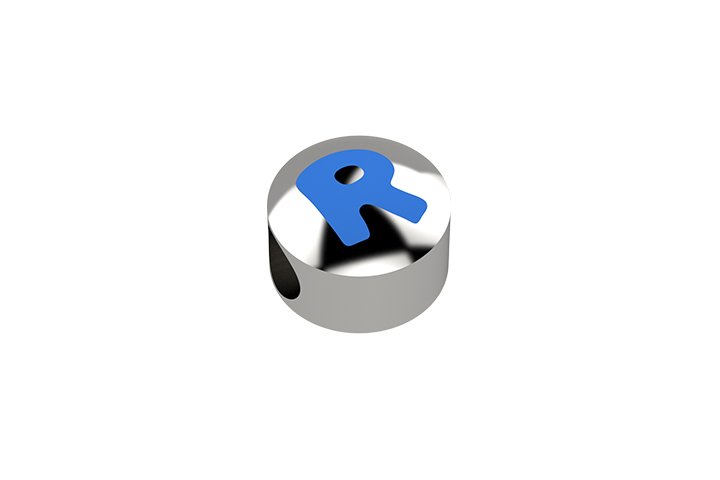 Nanán Cursore lettera azzurra R - Ag 925 Offerta natalizia