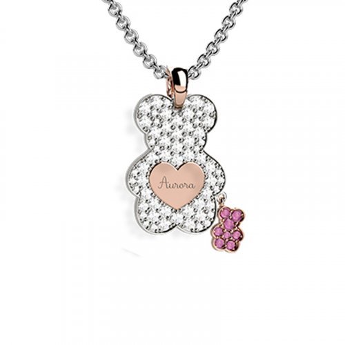 Nanán Pendente Orso Diamanti - Rosa Prezzo Ridotto