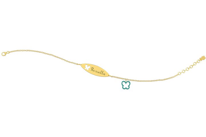 Nanán Bracciale con Targhetta - Charms farfalla azzurra Vendita Economica