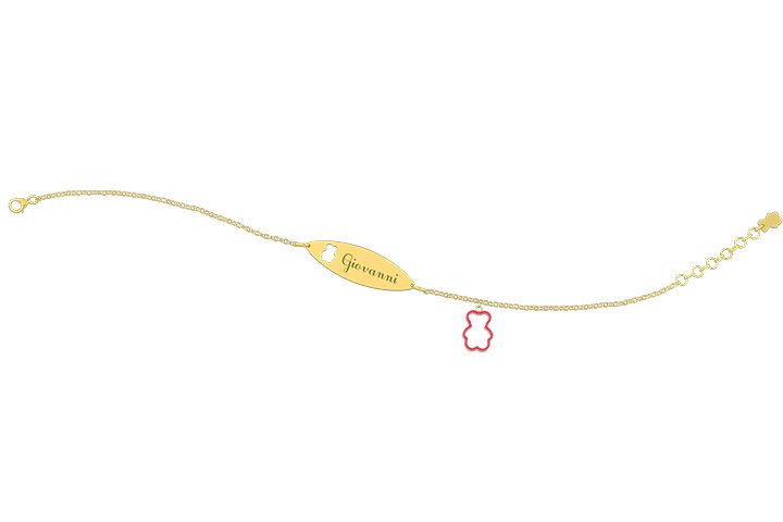 Nanán Bracciale con Targhetta - Charms orsetto rosso I Più Venduti