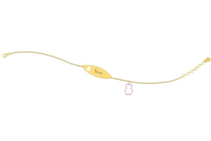 Nanán Bracciale con Targhetta - Charms orsetto rosa Negozio