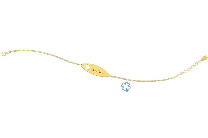 Nanán Bracciale con Targhetta - Charms quadrifoglio azzurro Sconto di tempo limitato