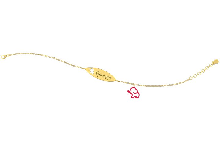 Nanán Bracciale con Targhetta - Charms elefante rosso Prezzo di fabbrica