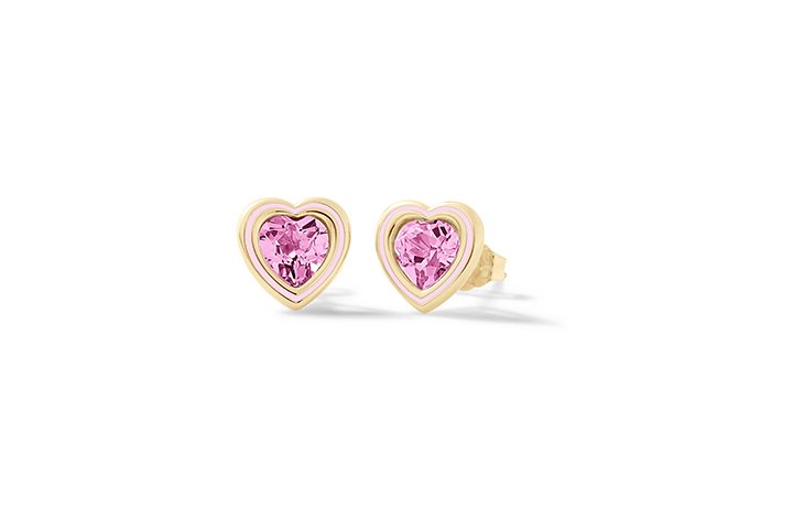 Nanán Orecchini Cuore Brillante Rosa Grande vendita