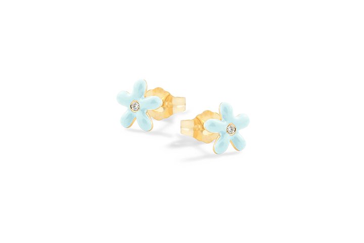 Nanán Orecchini Margherite Azzurre Argento Flash Sale