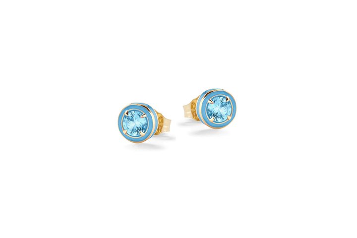 Nanán Orecchini Pietra Brillante Azzurra Argento Shopping online