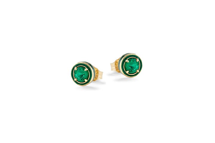 Nanán Orecchini Pietra Brillante Verde Argento Offerta esclusiva