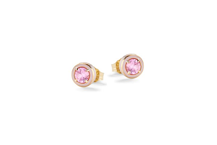 Nanán Orecchini Pietra Brillante Rosa Argento Vendite stagionali