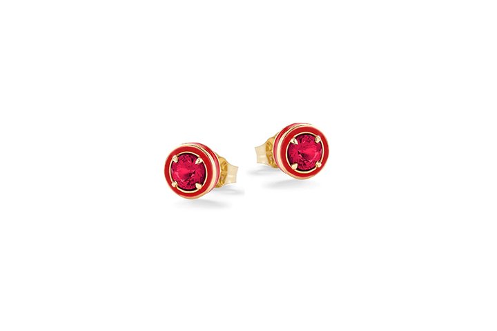 Nanán Orecchini Pietra Brillante Rossa Argento Black Friday