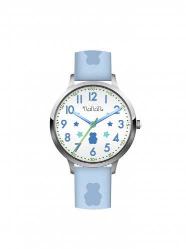 Nanán Orologio bambino bianco azzurro - silver Offerta San Valentino