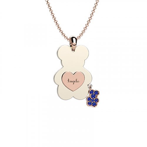 Nanán Pendente Orso Ceramica-Oro 9Kt Blu Grandi sconti