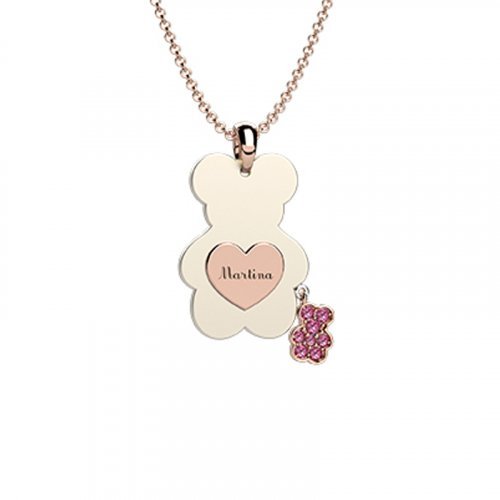 Nanán Pendente Orso Ceramica-Oro 9Kt Rosa Nuovi prodotti