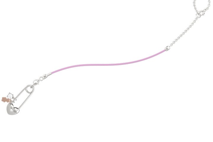 Nanán Spilla Portaciuccio con cordino rosa - Ag 925 Offerte giornaliere