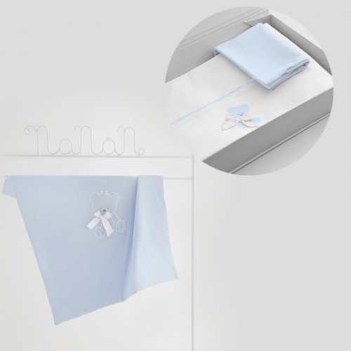 Nanán Gift Promo: Set Lenzuola carrozzina + Copertina carrozzina AZZURRO In Vendita