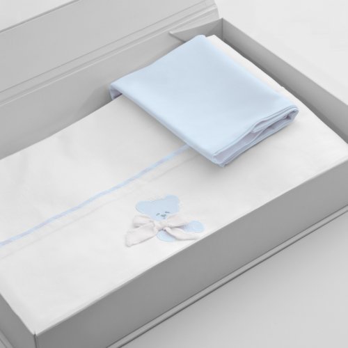 Nanán Gift Promo: Set Lenzuola carrozzina + Copertina carrozzina AZZURRO In Vendita