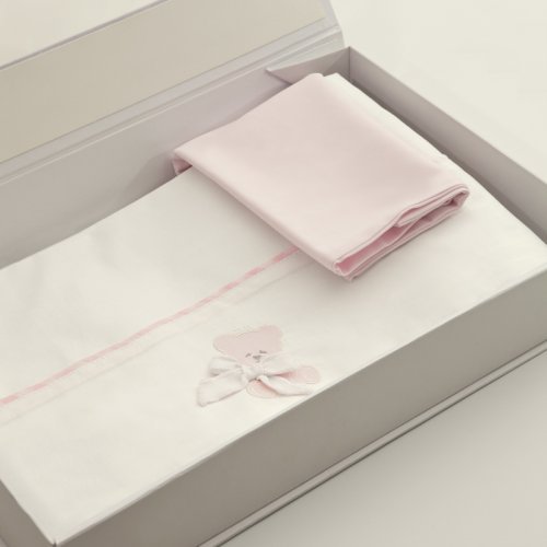 Nanán Gift Promo: Set Lenzuola carrozzina + Copertina carrozzina ROSA Saldi