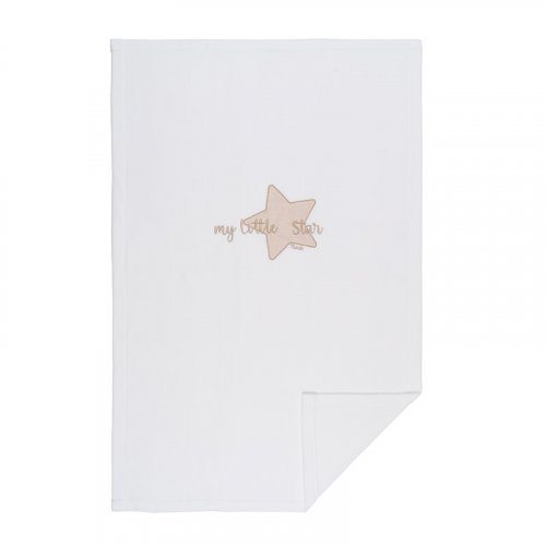 Nanán Coperta letto in pile "My little star" con ricamo beige Offerta per la Festa della Mamma