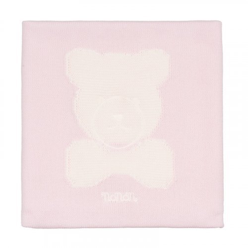 Nanán Coperta in filo rosa con orso Grandi sconti