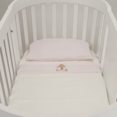 Nanán Lenzuola per Lettino Ovale Set 3pz -Puccio Rosa Ritorno libero