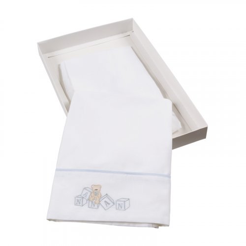 Nanán Set Lenzuola Carrozzina 3 Pz Dadini Azzurro Ultimo giorno