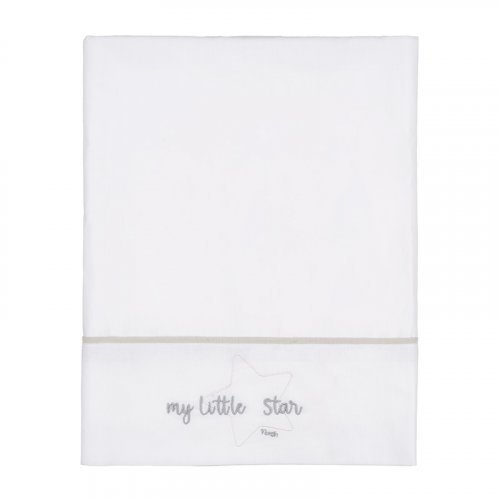 Nanán Set lenzuola carrozzina "My little star" ricamo grigio Offerta speciale della fabbrica