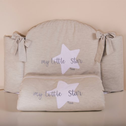 Nanán Set piumone e paracolpi My little Star grigio 50% di sconto con spedizione gratuita