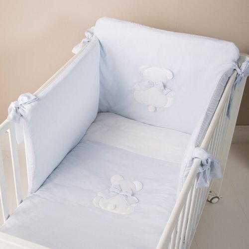 Nanán Set Piumone e Paracolpi 4pz Fiocco Azzurro Sconti questo mese