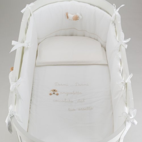 Nanán Set Piumone e Paracolpi 4pz per Lettino Ovale Bianco Promozione