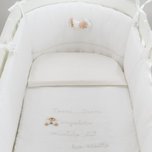 Nanán Set Piumone e Paracolpi 4pz per Lettino Ovale Bianco Promozione