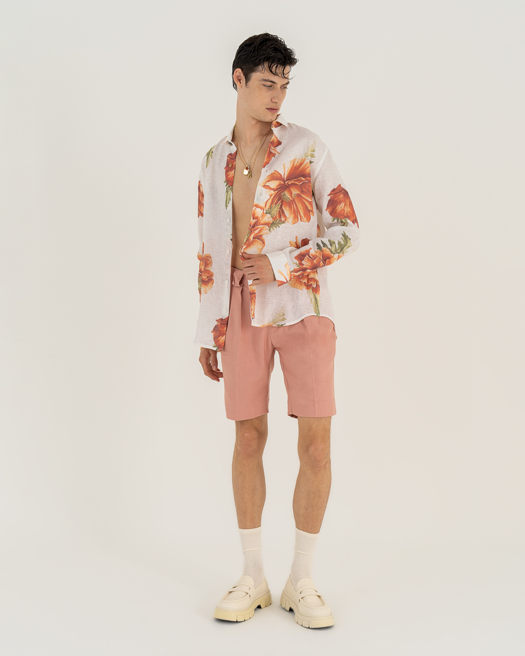 Neill Katter Camicia Rosa Arancio Bruciato Vendita