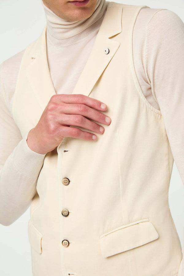 L.B.M. 1911 Gilet OSCAR tinto capo bianco latte Gilet OSCAR tinto capo bianco latte Offerta speciale della fabbrica