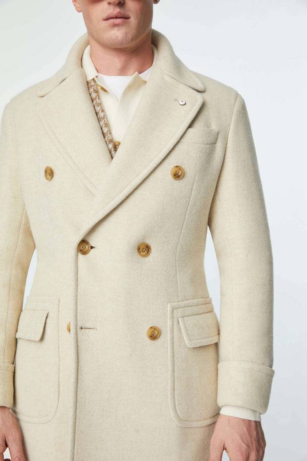 L.B.M. 1911 Cappotto doppiopetto non trattato bianco Cappotto doppiopetto non trattato bianco Economico