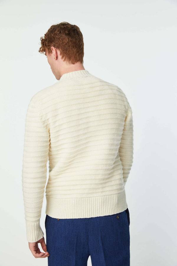 L.B.M. 1911 Maglia dolcevita lavorata bianco latte Maglia dolcevita lavorata bianco latte Vendita Economica