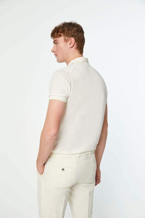 L.B.M. 1911 Polo in maglia bianco avorio Polo in maglia bianco avorio Spedizione Gratuita
