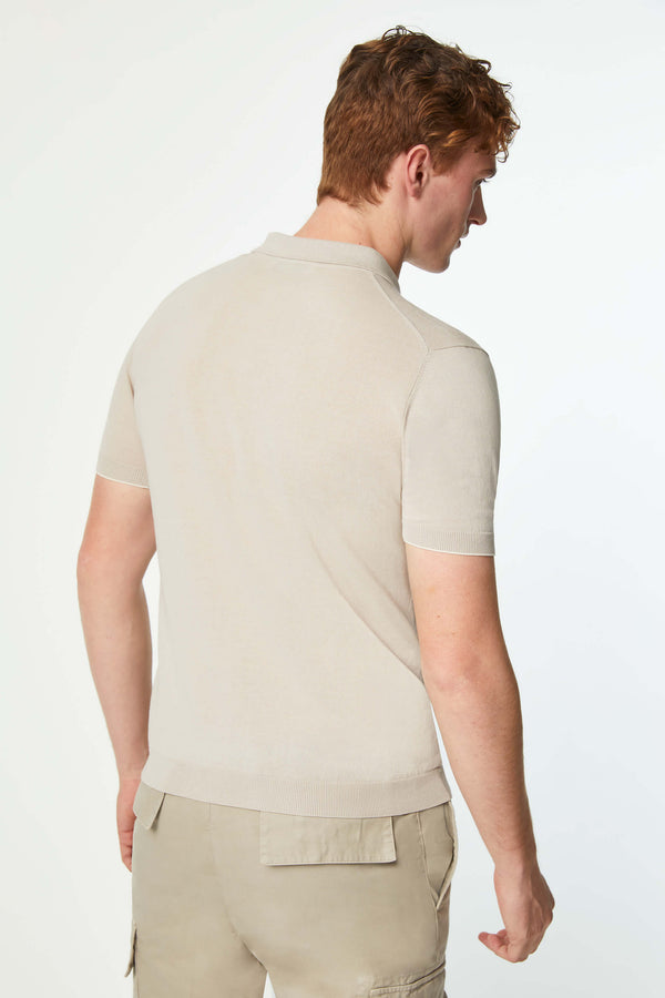 L.B.M. 1911 Polo in maglia beige con dettagli in contrasto Polo in maglia beige con dettagli in contrasto Convenienza