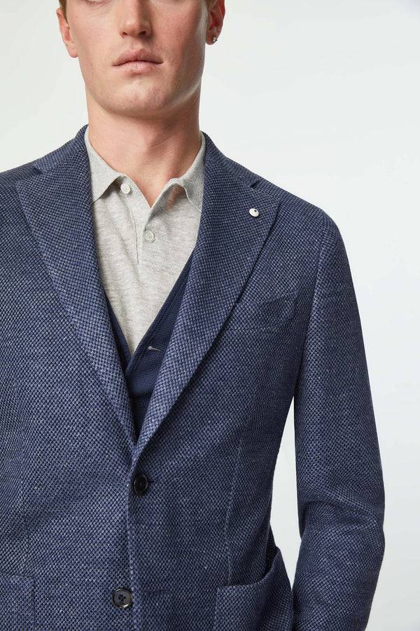 L.B.M. 1911 Giacca JACK in jersey blu denim Giacca JACK in jersey blu denim Vendite Flash