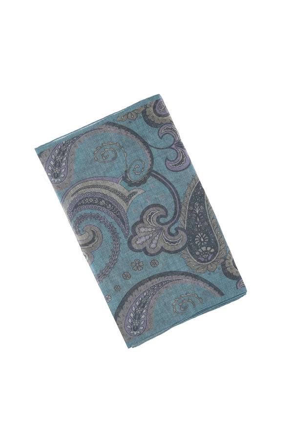 L.B.M. 1911 Sciarpa azzurra stampa cashmere Sciarpa azzurra stampa cashmere Shopping Online