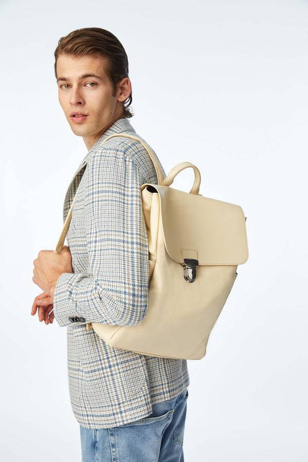 L.B.M. 1911 Zaino in pelle beige Zaino in pelle beige Economico