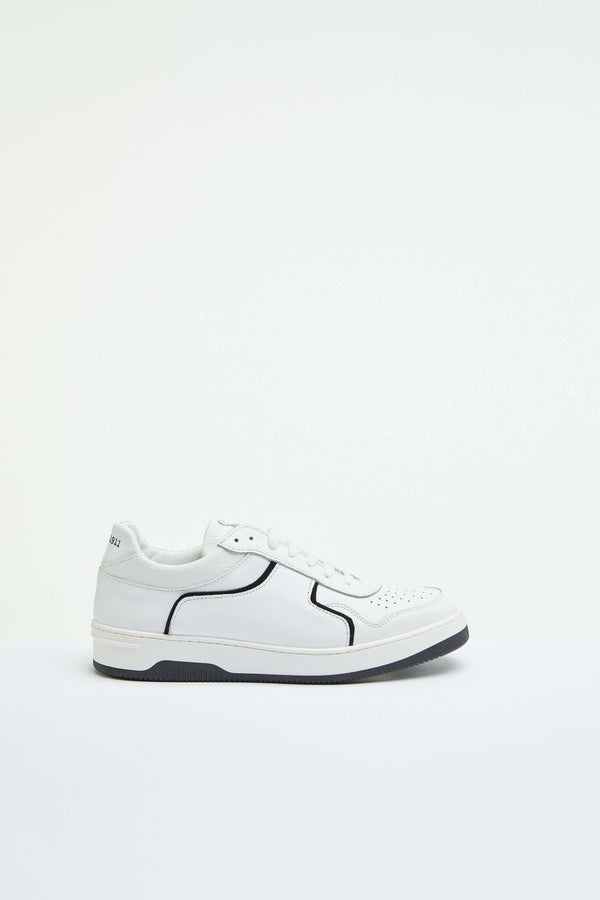 L.B.M. 1911 Sneaker basket bianca con dettagli in contrasto Sneaker basket bianca con dettagli in contrasto Saldi Di Fabbrica