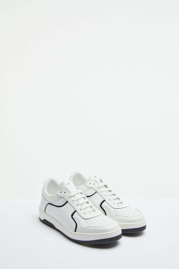 L.B.M. 1911 Sneaker basket bianca con dettagli in contrasto Sneaker basket bianca con dettagli in contrasto Saldi Di Fabbrica