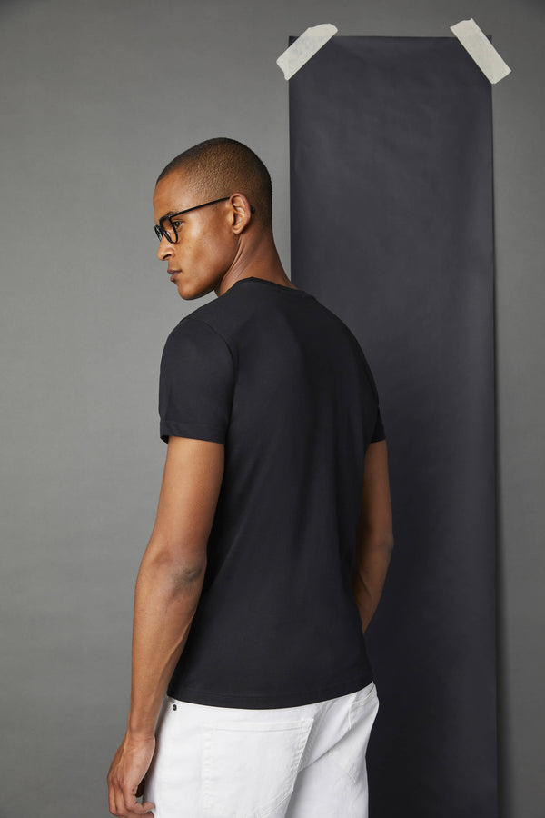 L.B.M. 1911 T-shirt in cotone nera con logo T-shirt in cotone nera con logo Promozione Limitata