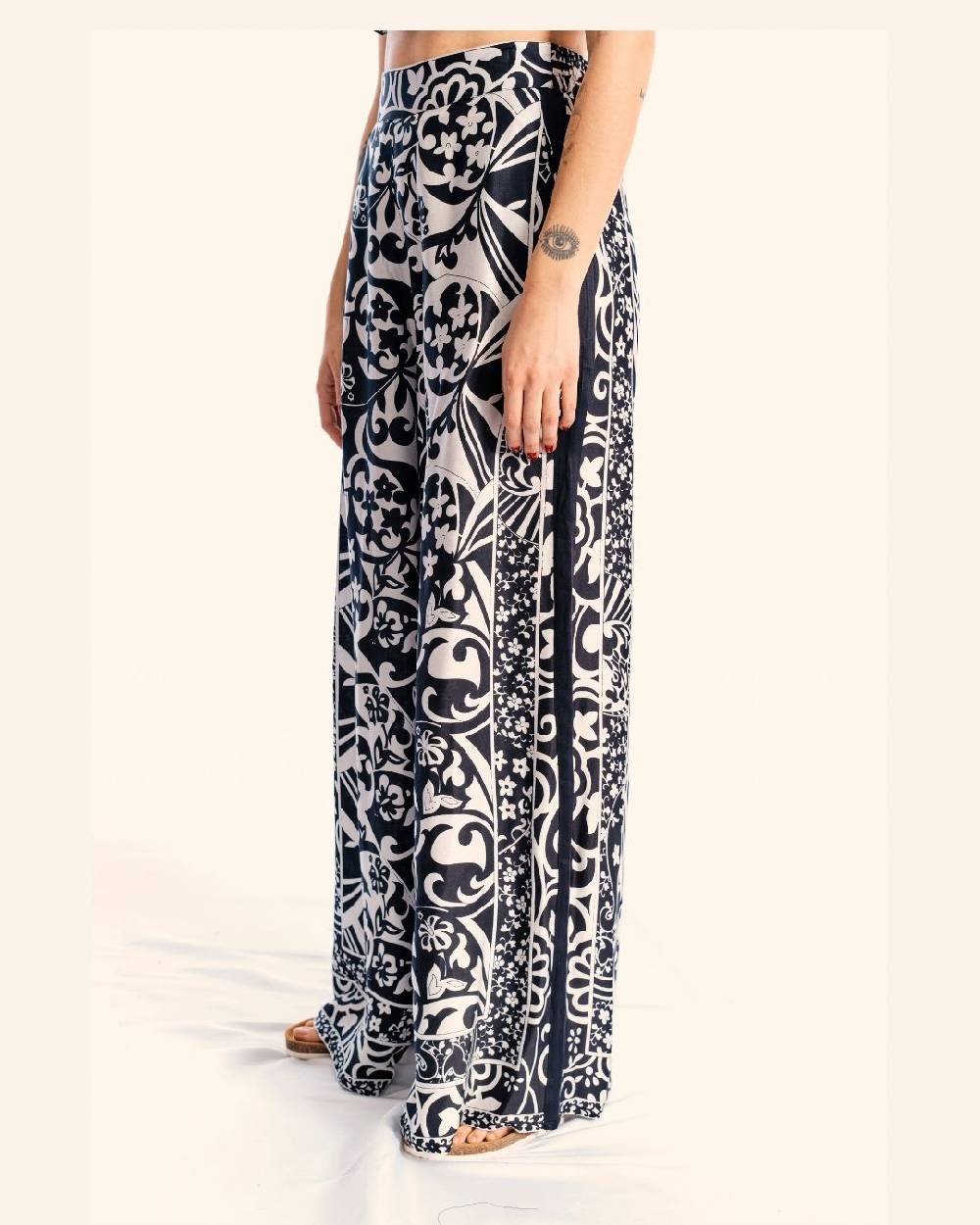 Ordi.to Accessori PANTALONE MATILDE - STAMPA BIANCO/NERA Black Friday Prezzi