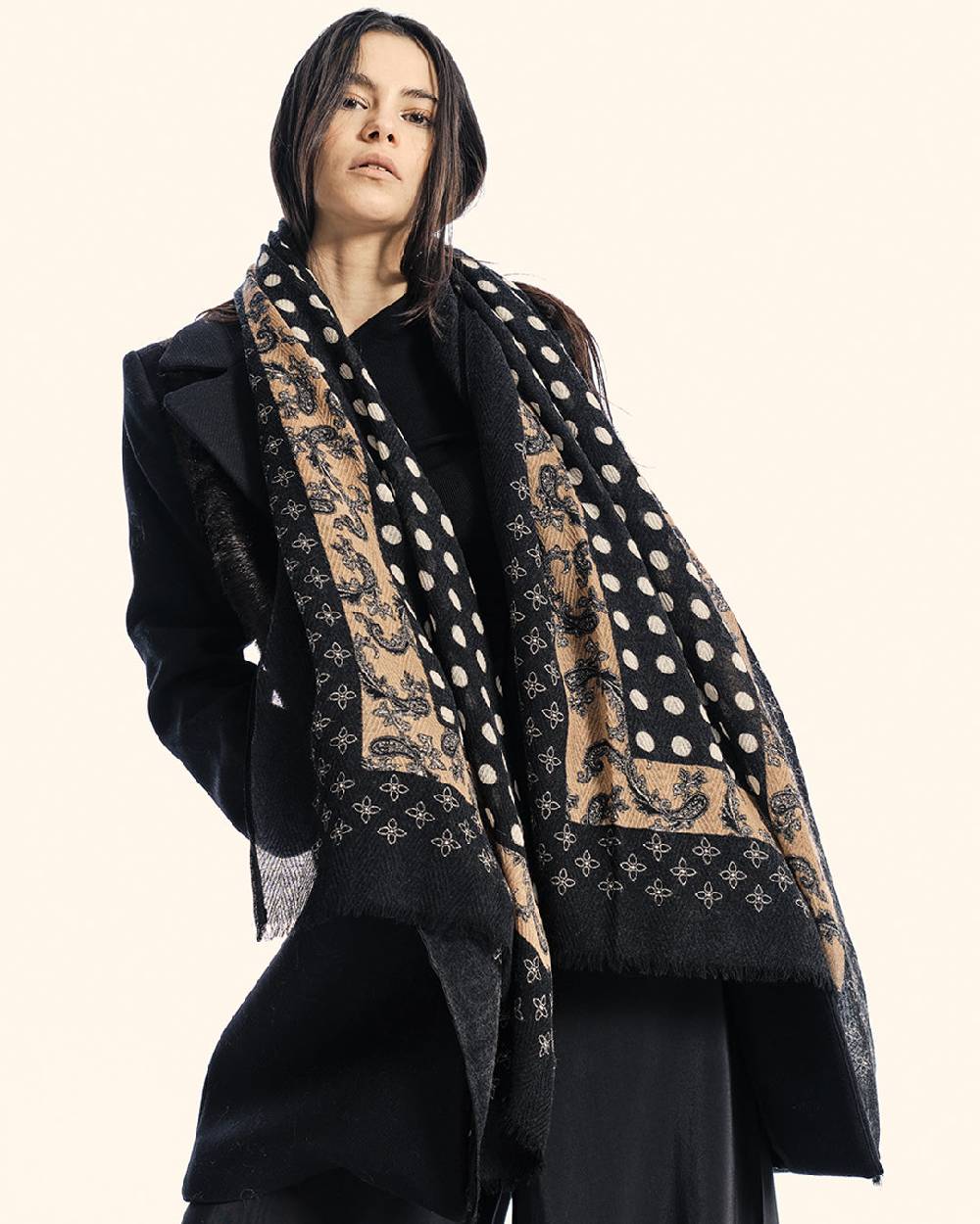 Ordi.to Accessori RIGA NERA - Sciarpa Unisex in lana Nuova