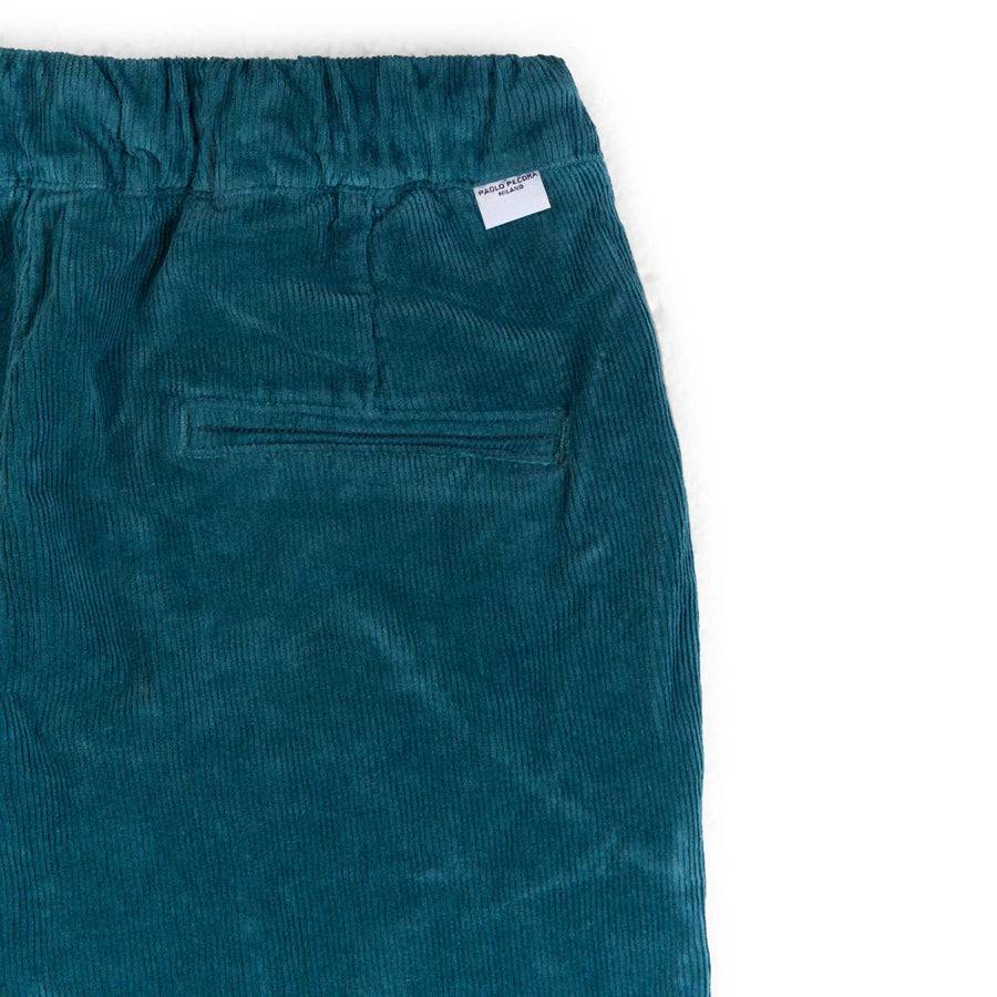 Paolo Pecora Pantaloni Chino Coulisse di Velluto Ottanio Super sconto
